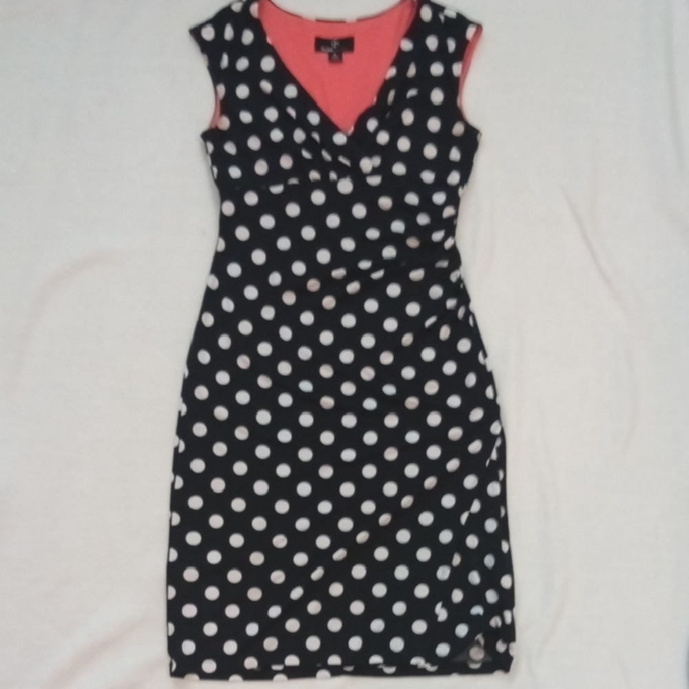 Ronni Nicole Black and White Ruched Sheath Dress